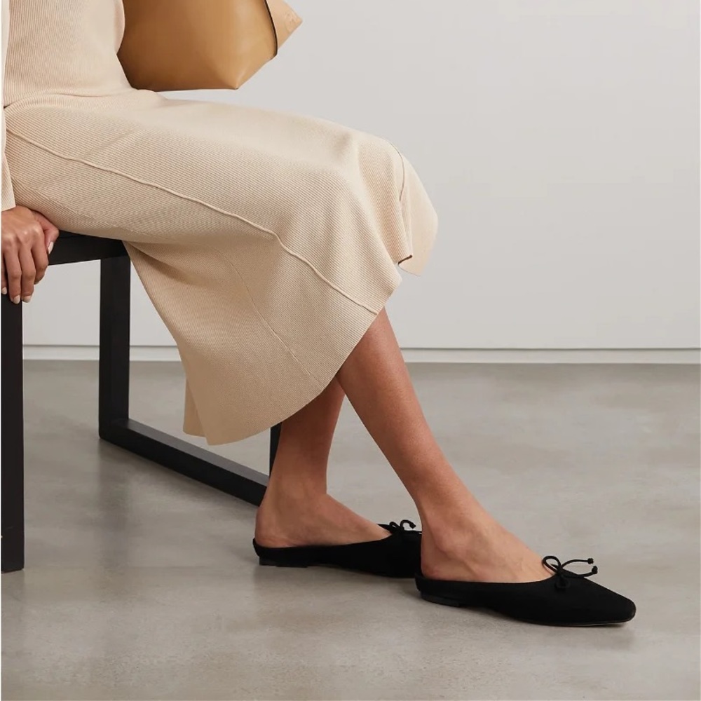 STAUD Gina Shearling Lined Mule (Black)